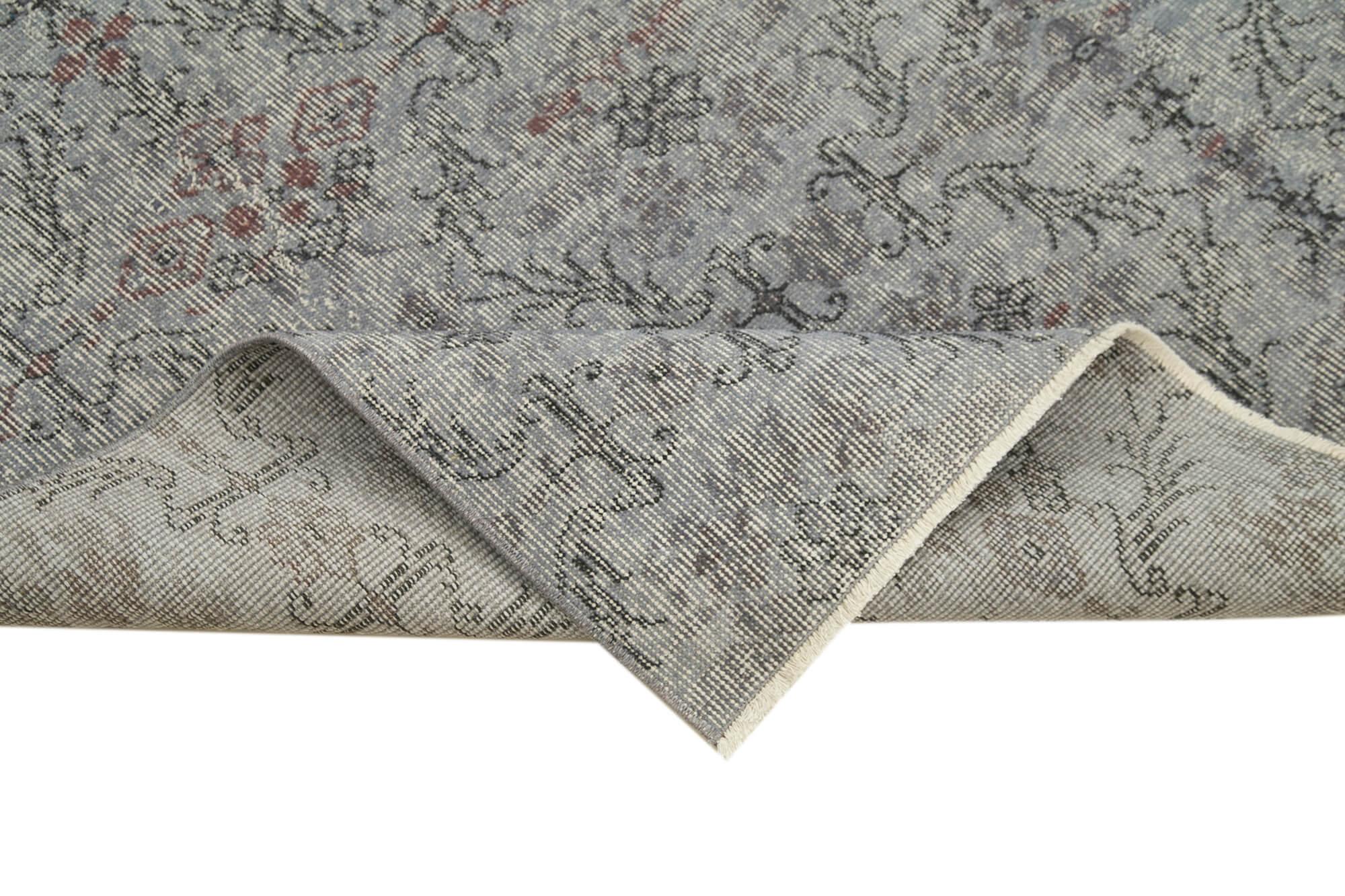 Overdyed Vintage Mavi Eskitme Pamuk Yün El Dokuma Halısı 148x263 Agacan