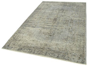 Overdyed Vintage Gri Eskitme Pamuk Yün El Dokuma Halısı 148x246 Agacan
