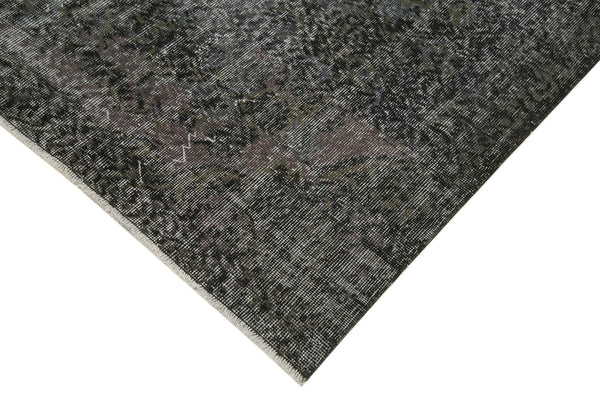 Overdyed Vintage Siyah Eskitme Pamuk Yün El Dokuma Halısı 186x292 Agacan