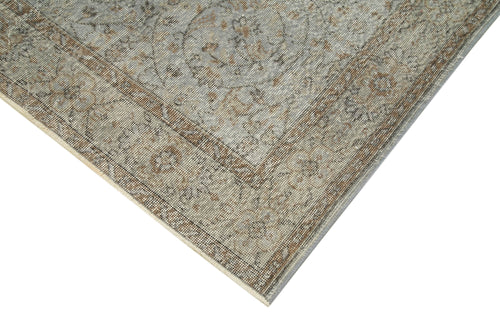 Overdyed Vintage Gri Eskitme Pamuk Yün El Dokuma Halısı 138x263 Agacan