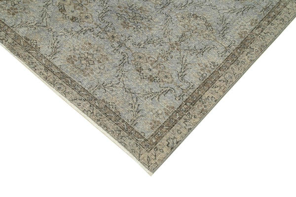 Overdyed Vintage Gri Eskitme Pamuk Yün El Dokuma Halısı 153x265 Agacan