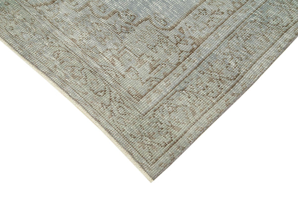 Overdyed Vintage Gri Eskitme Pamuk Yün El Dokuma Halısı 165x262 Agacan