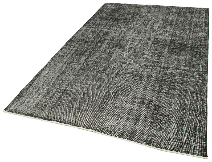 Overdyed Vintage Siyah Eskitme Pamuk Yün El Dokuma Halısı 159x247 Agacan