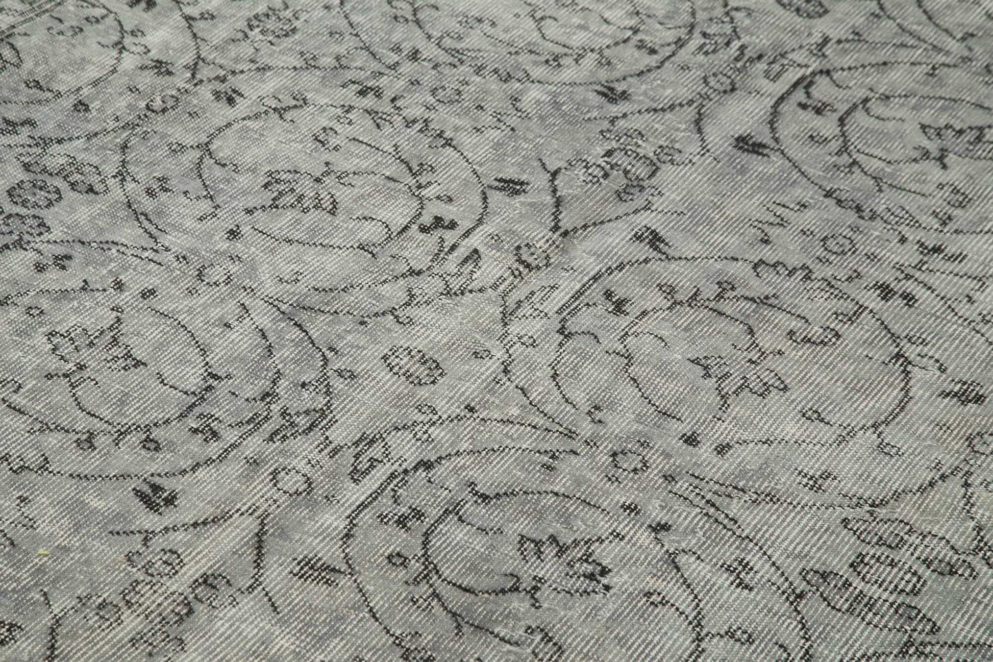 Overdyed Vintage Gri Eskitme Pamuk Yün El Dokuma Halısı 160x256 Agacan