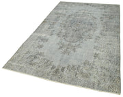 Overdyed Vintage Gri Eskitme Pamuk Yün El Dokuma Halısı 149x254 Agacan