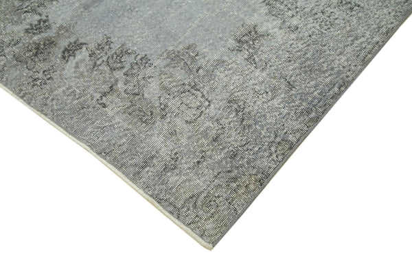 Overdyed Vintage Gri Eskitme Pamuk Yün El Dokuma Halısı 149x254 Agacan