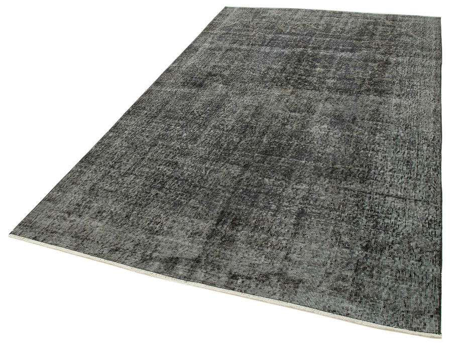 Overdyed Vintage Siyah Eskitme Pamuk Yün El Dokuma Halısı 166x277 Agacan