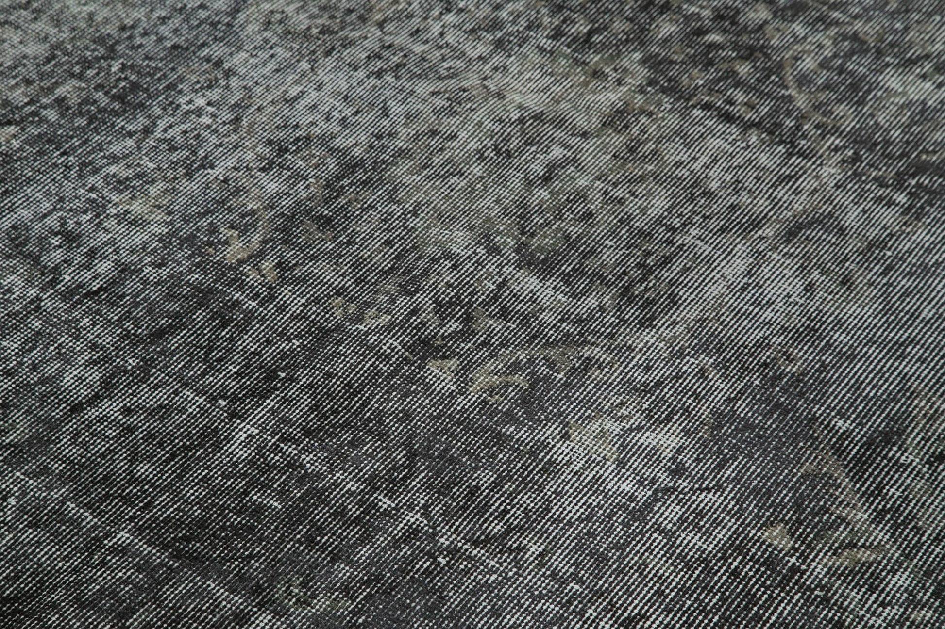 Overdyed Vintage Siyah Eskitme Pamuk Yün El Dokuma Halısı 166x277 Agacan