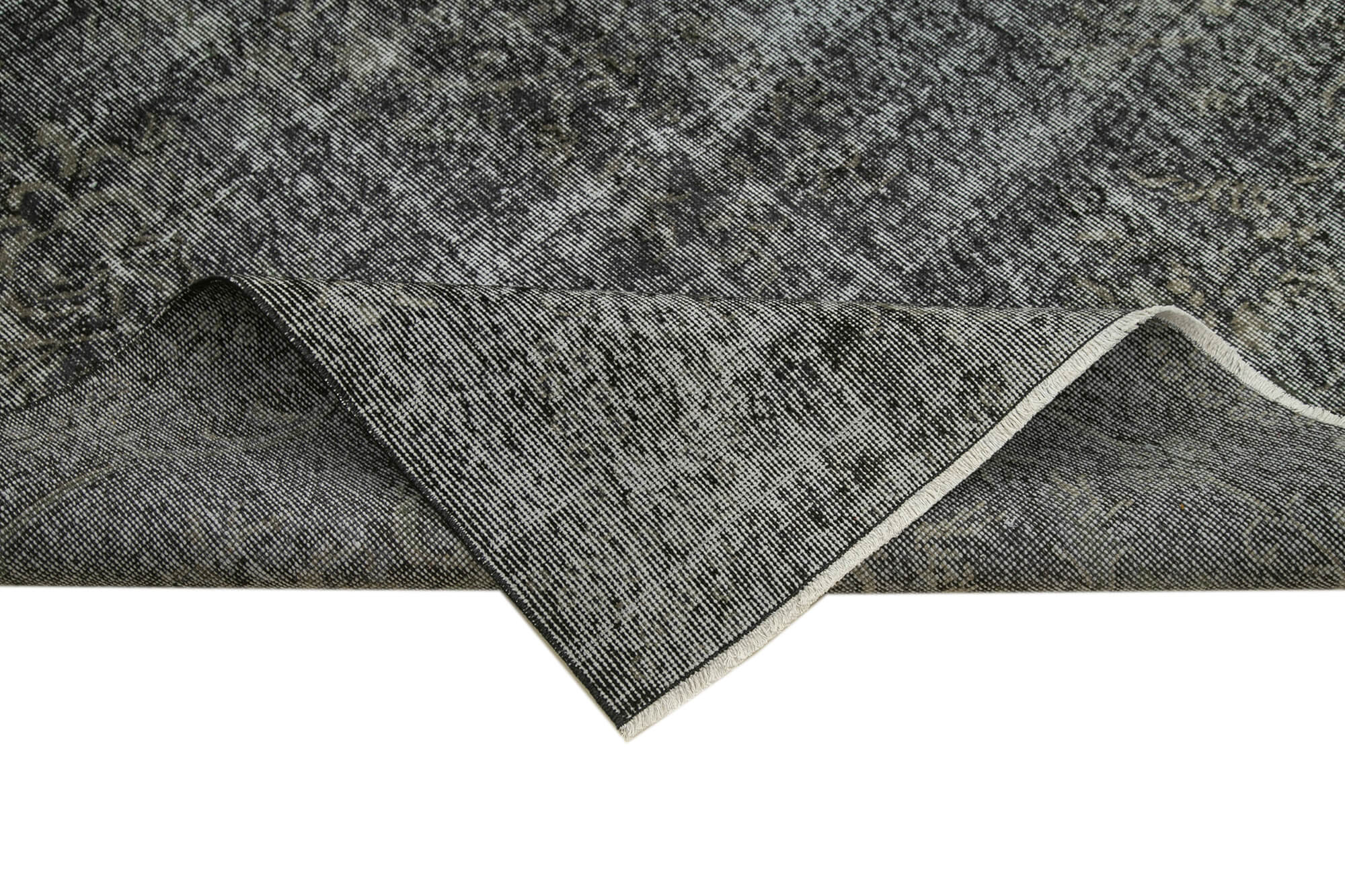 Overdyed Vintage Siyah Eskitme Pamuk Yün El Dokuma Halısı 166x277 Agacan