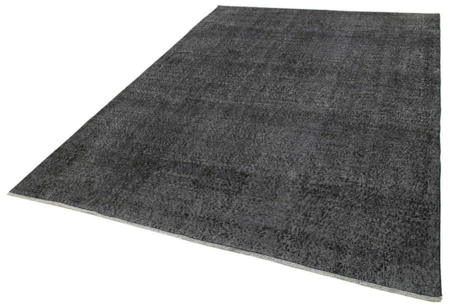Overdyed Vintage Siyah Eskitme Pamuk Yün El Dokuma Halısı 197x295 Agacan