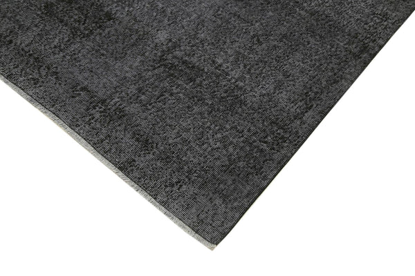 Overdyed Vintage Siyah Eskitme Pamuk Yün El Dokuma Halısı 197x295 Agacan