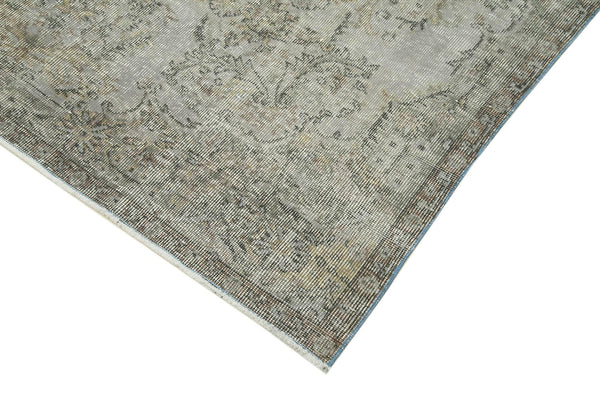 Overdyed Vintage Gri Eskitme Pamuk Yün El Dokuma Halısı 165x274 Agacan