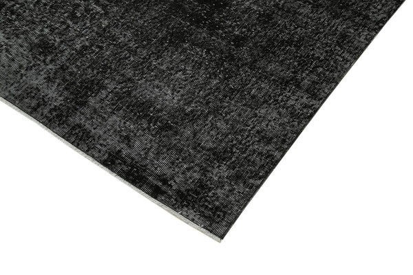 Overdyed Vintage Siyah Eskitme Pamuk Yün El Dokuma Halısı 195x290 Agacan