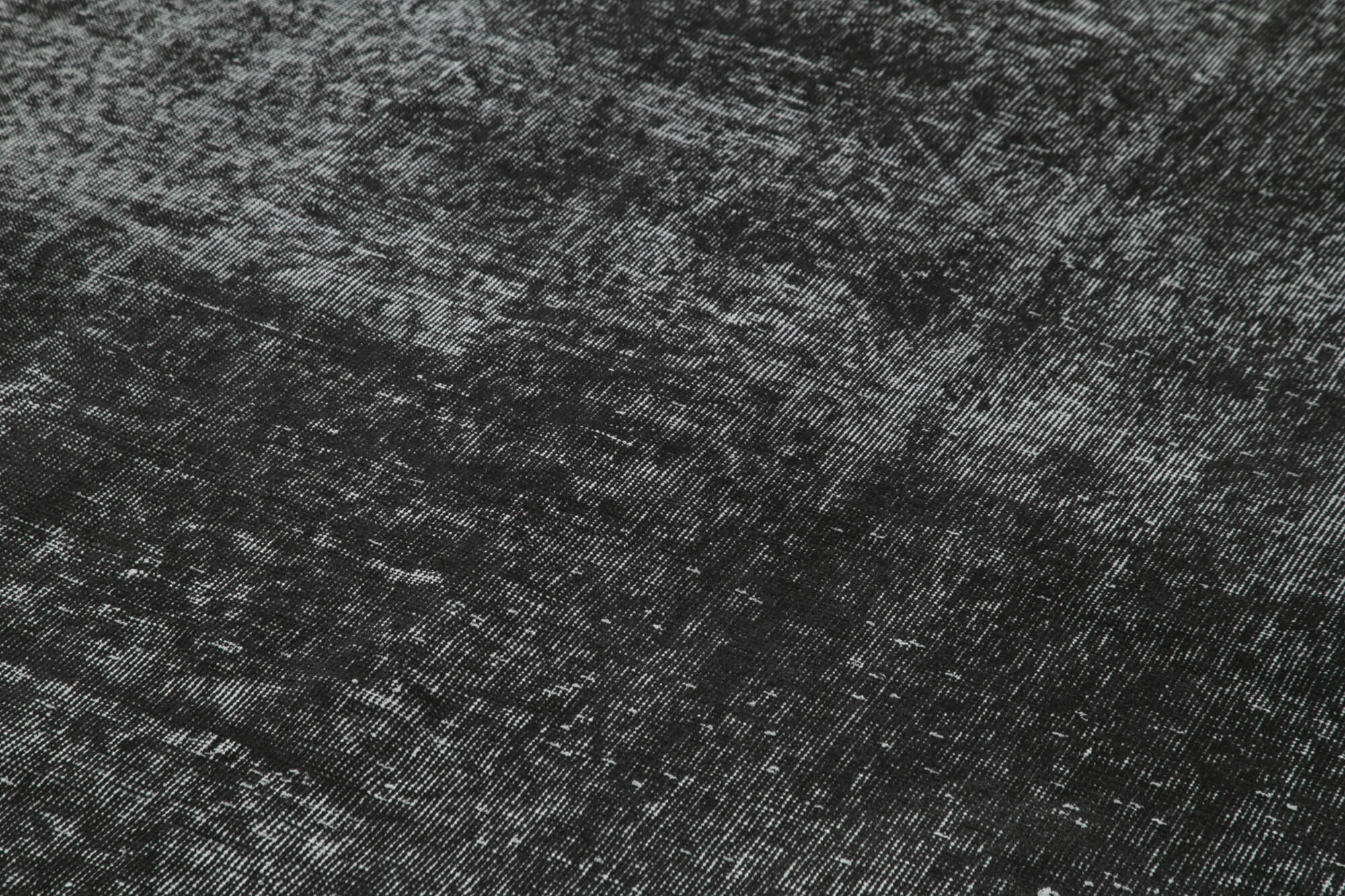 Overdyed Vintage Siyah Eskitme Pamuk Yün El Dokuma Halısı 195x290 Agacan