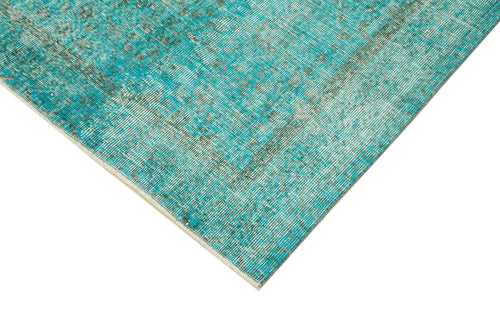 Overdyed Vintage Turkuaz Eskitme Pamuk Yün El Dokuma Halısı 160x274 Agacan