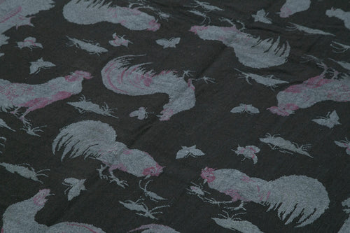 Needlepoint Gri Figürlü Pamuk Yün El Dokuma Halısı 153x248 Agacan