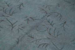 Needlepoint Mavi Çiçekli Pamuk Yün El Dokuma Halısı 165x254 Agacan