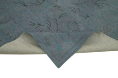 Needlepoint Mavi Çiçekli Pamuk Yün El Dokuma Halısı 165x254 Agacan