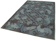 Needlepoint Gri Figürlü Pamuk Yün El Dokuma Halısı 172x260 Agacan