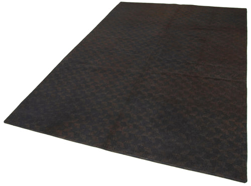 Needlepoint Kahverengi Geometrik Pamuk Yün El Dokuma Halısı 169x250 Agacan