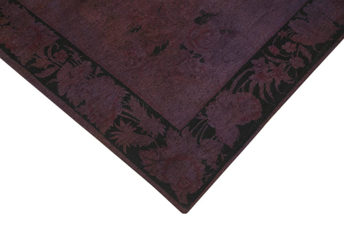 Needlepoint Mor Çiçekli Pamuk Yün El Dokuma Halısı 169x259 Agacan