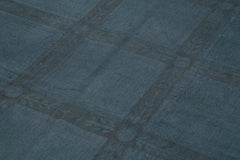 Needlepoint Mavi Geometrik Pamuk Yün El Dokuma Halısı 164x256 Agacan