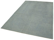 Needlepoint Gri Eskitme Pamuk Yün El Dokuma Halısı 163x237 Agacan