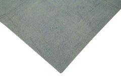 Needlepoint Gri Eskitme Pamuk Yün El Dokuma Halısı 163x237 Agacan