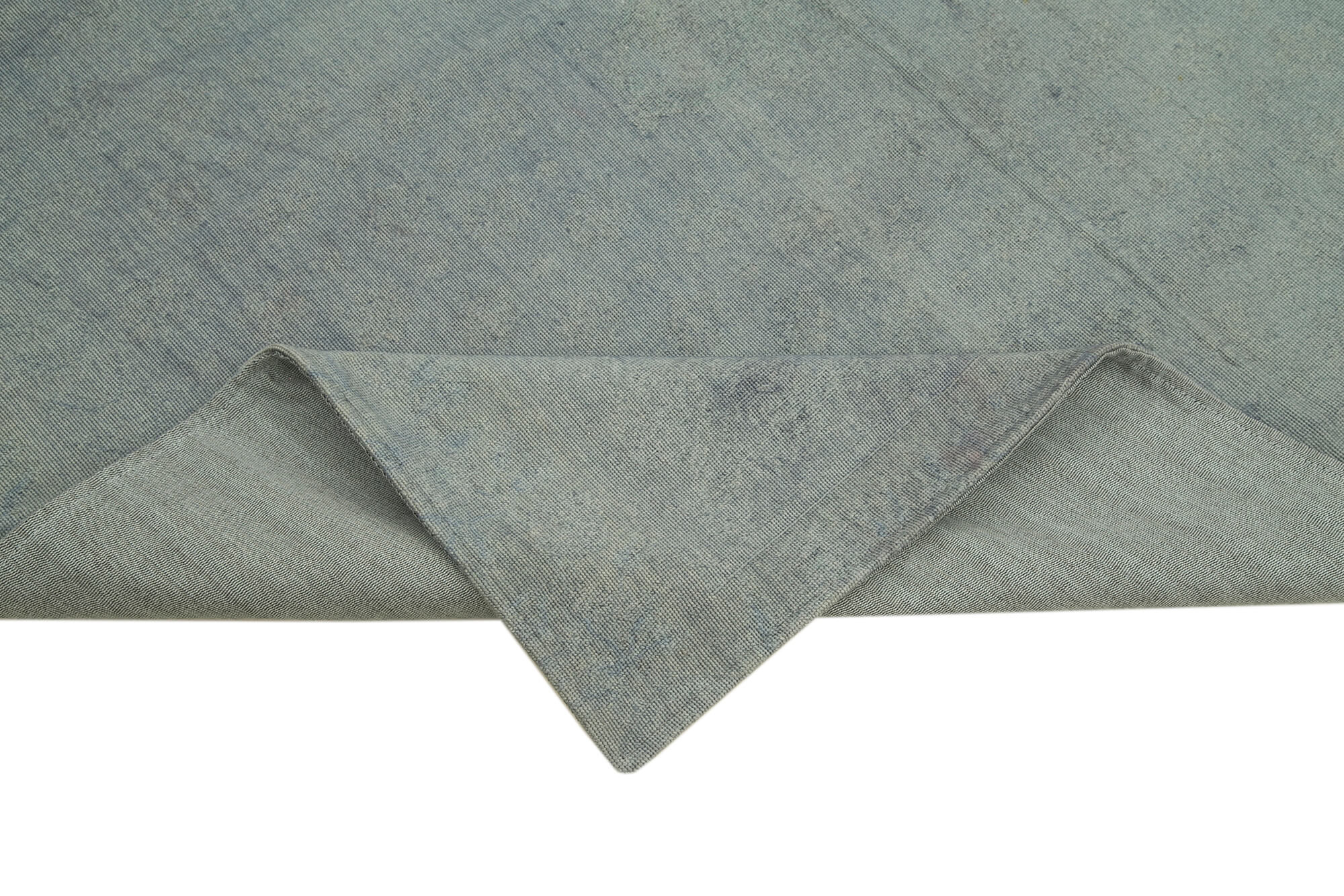 Needlepoint Gri Eskitme Pamuk Yün El Dokuma Halısı 163x237 Agacan