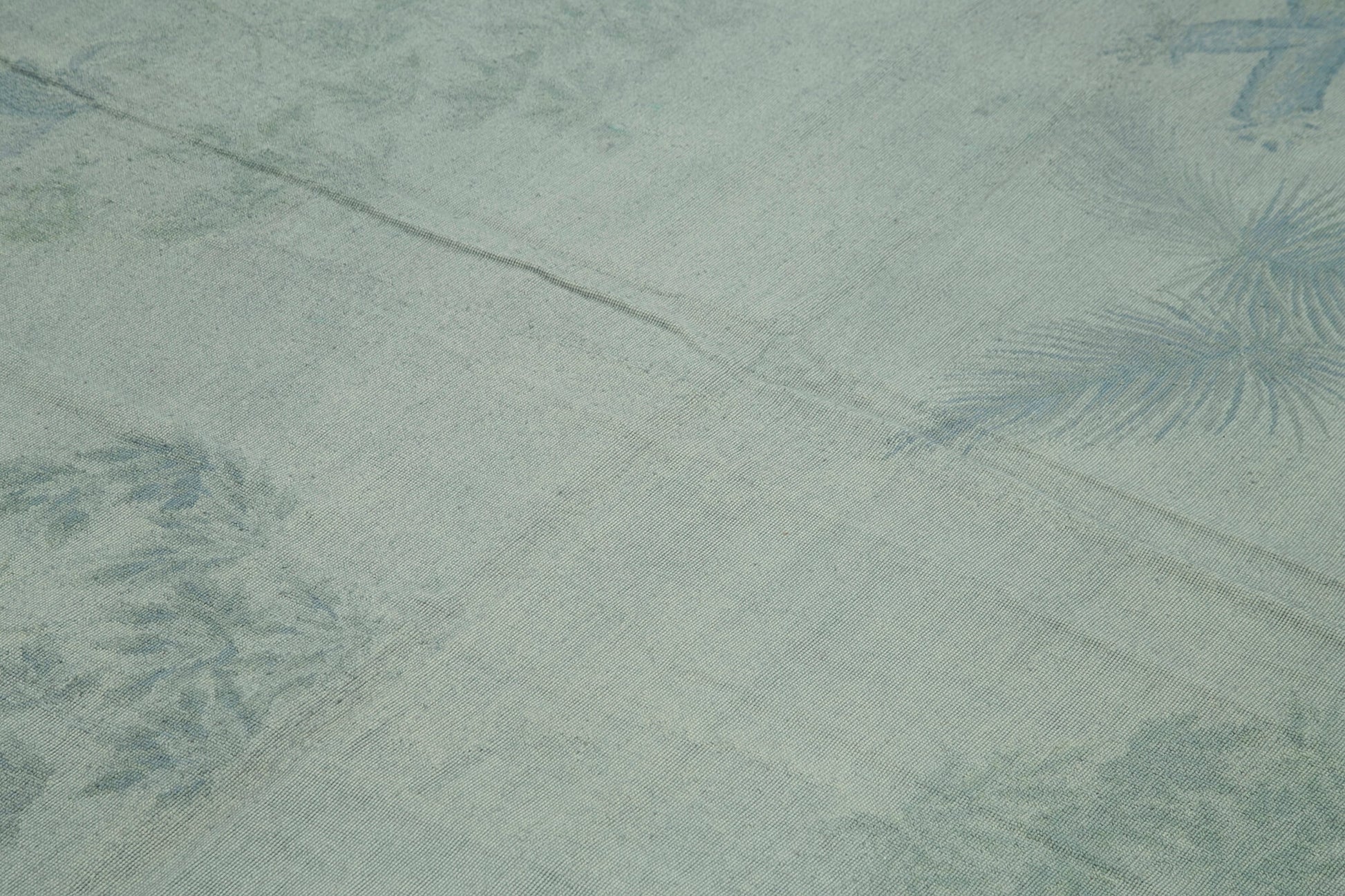 Needlepoint Gri Çiçekli Pamuk Yün El Dokuma Halısı 181x275 Agacan