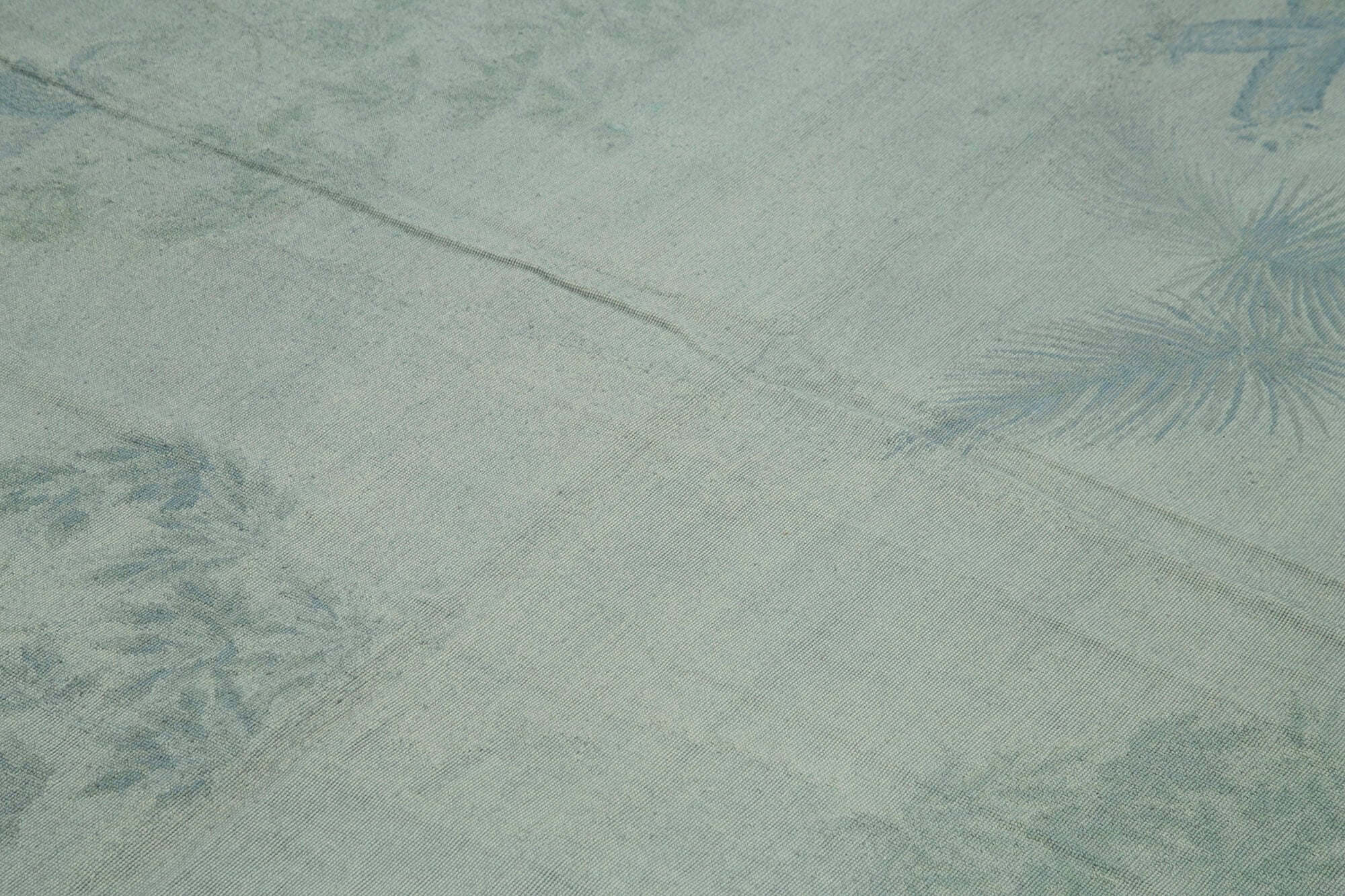 Needlepoint Gri Çiçekli Pamuk Yün El Dokuma Halısı 181x275 Agacan