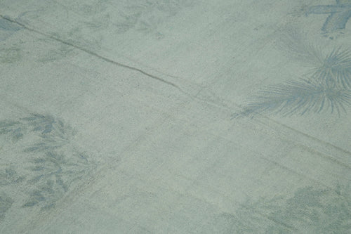 Needlepoint Gri Çiçekli Pamuk Yün El Dokuma Halısı 181x275 Agacan