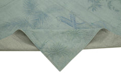 Needlepoint Gri Çiçekli Pamuk Yün El Dokuma Halısı 181x275 Agacan