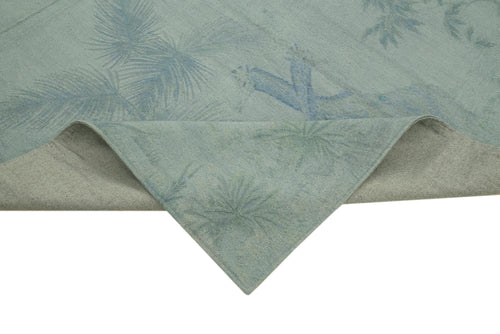 Needlepoint Gri Çiçekli Pamuk Yün El Dokuma Halısı 181x275 Agacan