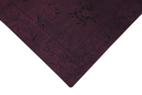 Needlepoint Kahverengi Çiçekli Pamuk Yün El Dokuma Halısı 161x252 Agacan