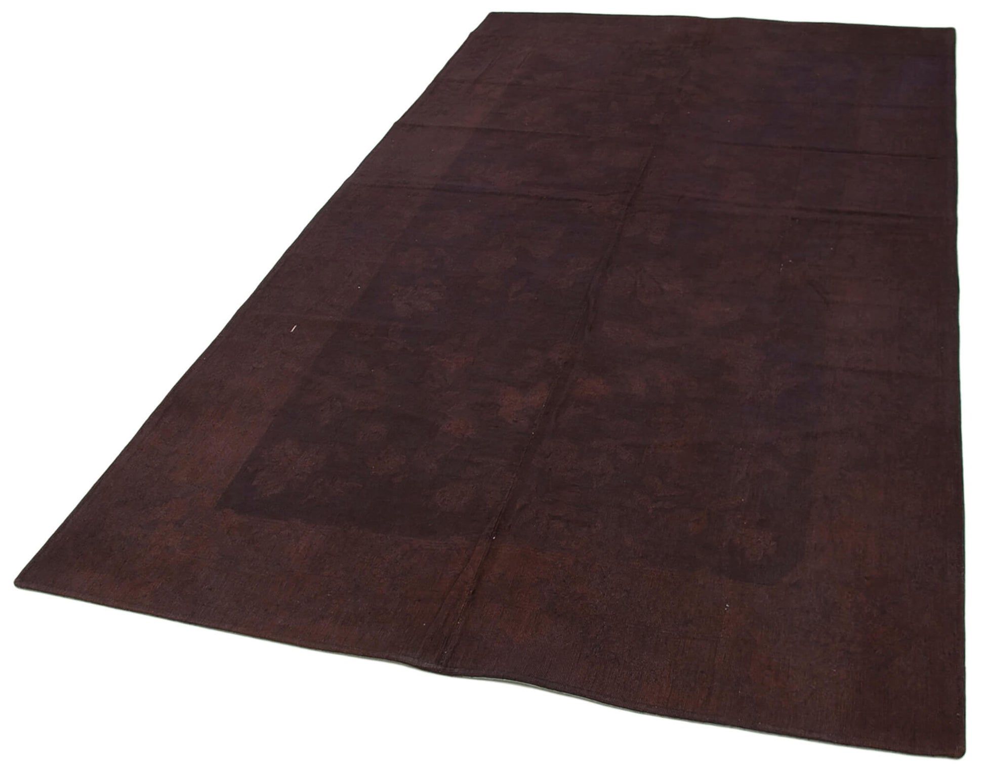 Needlepoint Kahverengi Çiçekli Pamuk Yün El Dokuma Halısı 182x250 Agacan