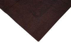 Needlepoint Kahverengi Çiçekli Pamuk Yün El Dokuma Halısı 182x250 Agacan