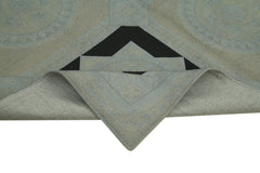 Needlepoint Gri Çiçekli Pamuk Yün El Dokuma Halısı 165x234 Agacan