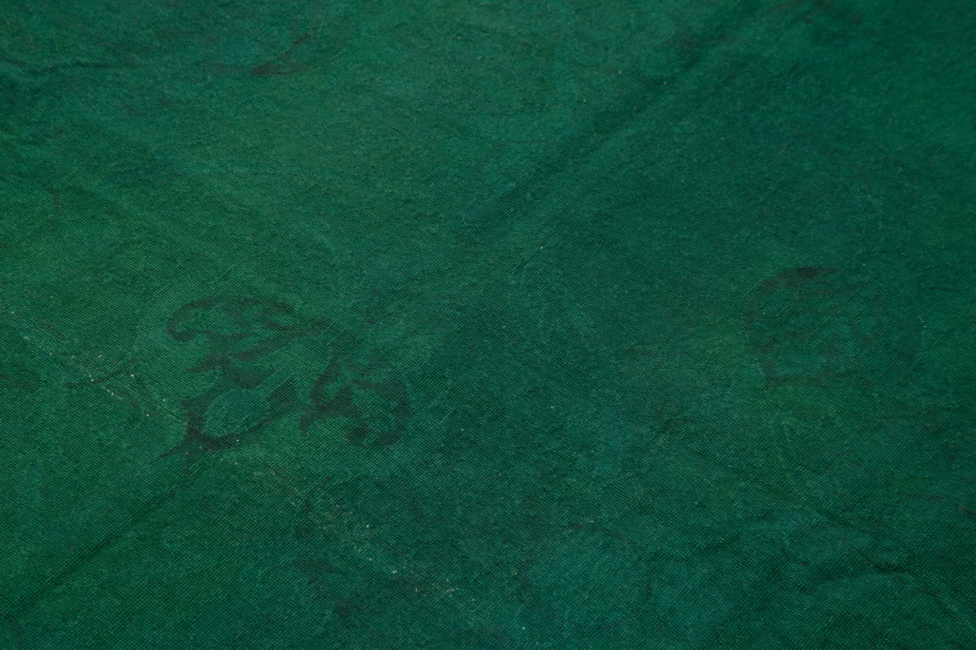 Needlepoint Yeşil Çiçekli Pamuk Yün El Dokuma Halısı 163x242 Agacan