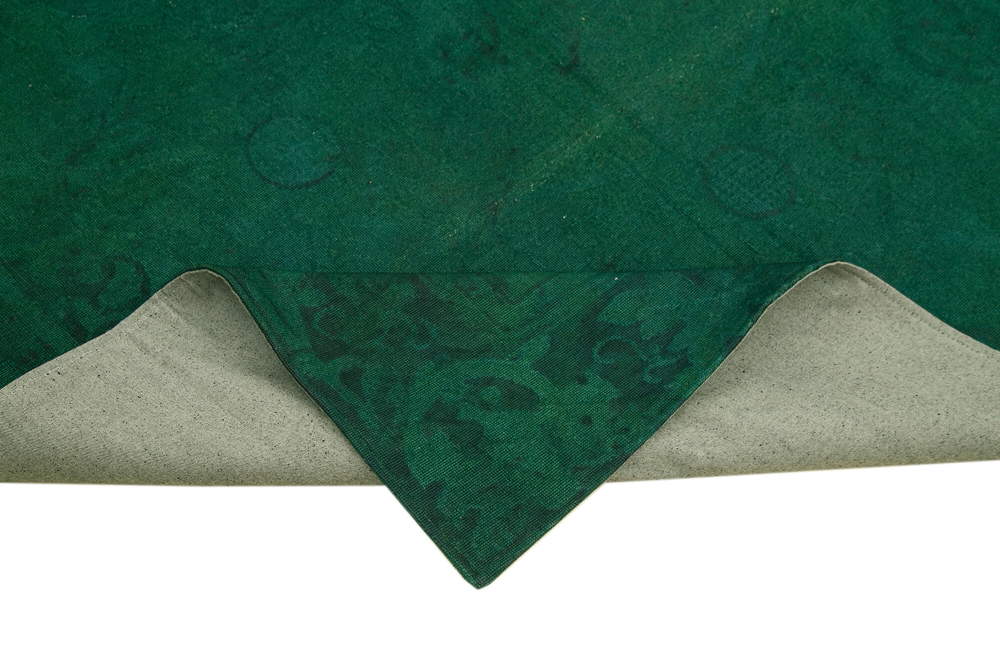 Needlepoint Yeşil Çiçekli Pamuk Yün El Dokuma Halısı 163x242 Agacan