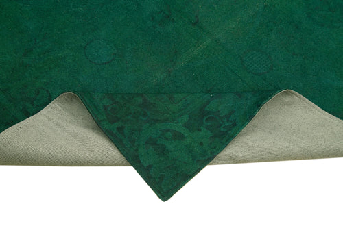 Needlepoint Yeşil Çiçekli Pamuk Yün El Dokuma Halısı 163x242 Agacan