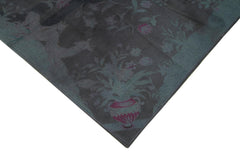 Needlepoint Gri Çiçekli Pamuk Yün El Dokuma Halısı 163x244 Agacan