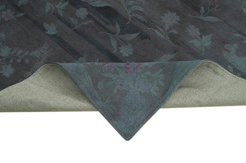 Needlepoint Gri Çiçekli Pamuk Yün El Dokuma Halısı 163x244 Agacan