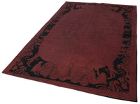 Burgundy Medallion Hand-Woven Turkish Rug 163x252 cm (5'4" x 8'3")
