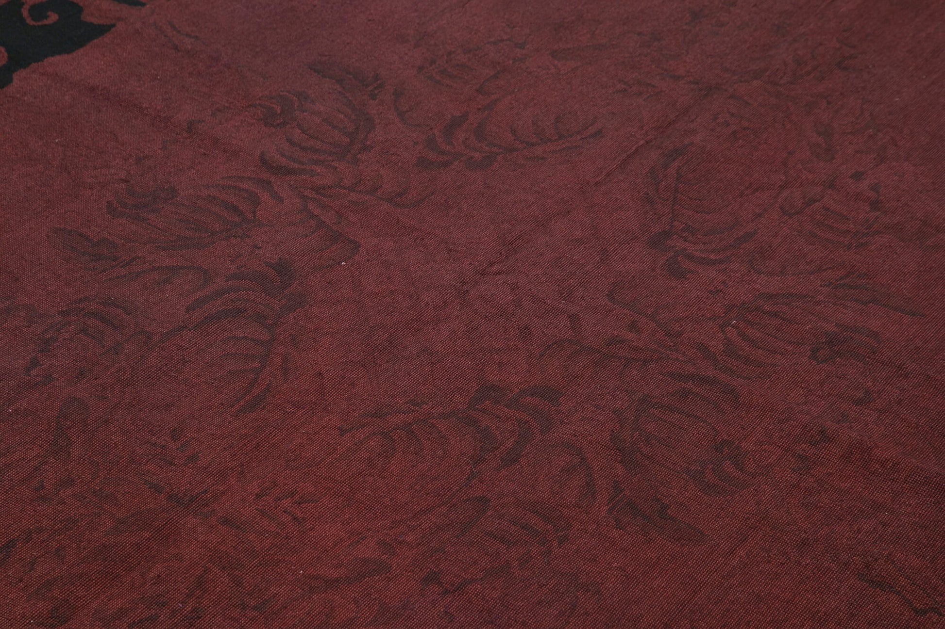 Needlepoint Kırmızı Çiçekli Pamuk Yün El Dokuma Halısı 163x252 Agacan