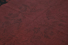 Needlepoint Kırmızı Çiçekli Pamuk Yün El Dokuma Halısı 163x252 Agacan