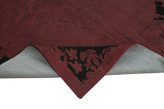 Needlepoint Kırmızı Çiçekli Pamuk Yün El Dokuma Halısı 163x252 Agacan