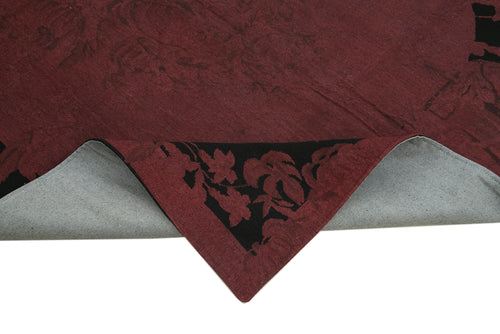 Needlepoint Kırmızı Çiçekli Pamuk Yün El Dokuma Halısı 163x252 Agacan