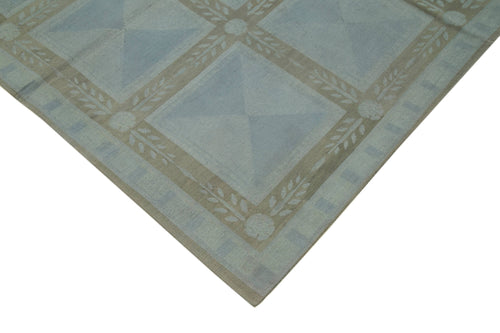 Needlepoint Gri Çiçekli Pamuk Yün El Dokuma Halısı 171x261 Agacan