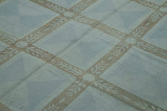 Needlepoint Gri Çiçekli Pamuk Yün El Dokuma Halısı 171x261 Agacan